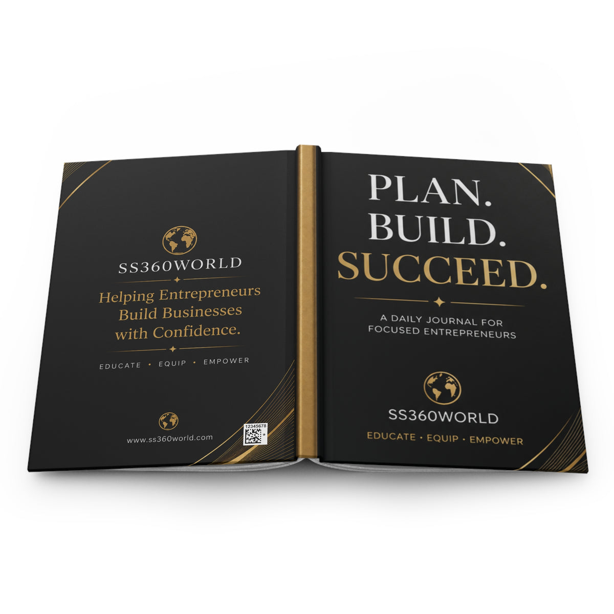 Hardcover Journal — Plan. Build. Succeed. Daily Entrepreneur Planner & Business Goal Notebook
