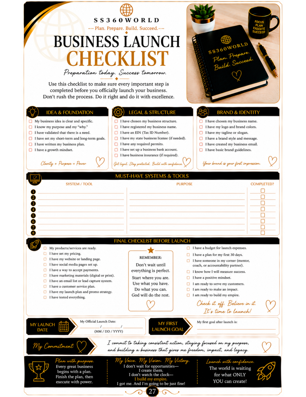 SS360WORLD Success Series: The Ultimate Small Business Startup Workbook